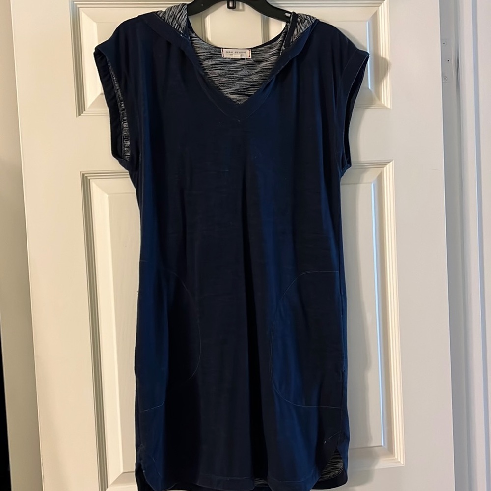 Max Studio Hooded Short Sleeve Dress